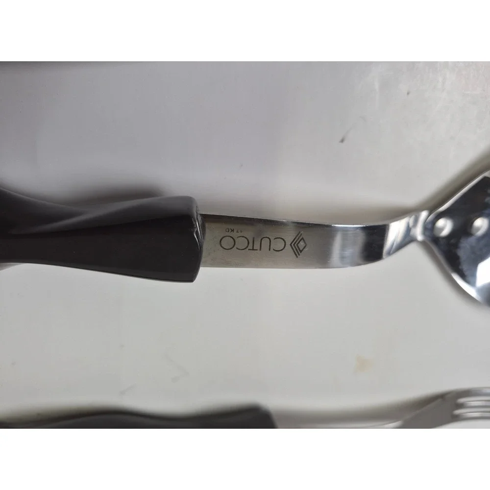 Cutco 1726 KD Serving Spoon and Fork Set Vintage Brown Classic Handle USA Made